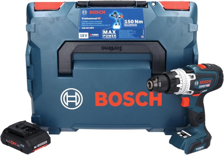 Produktbild Bosch Professional Bosch GSB 18V-150 C Professional Akku Schlagbohrschrauber 18 V 150 Nm Biturbo Brushless + 1x ProCORE (Akkubetrieb)
