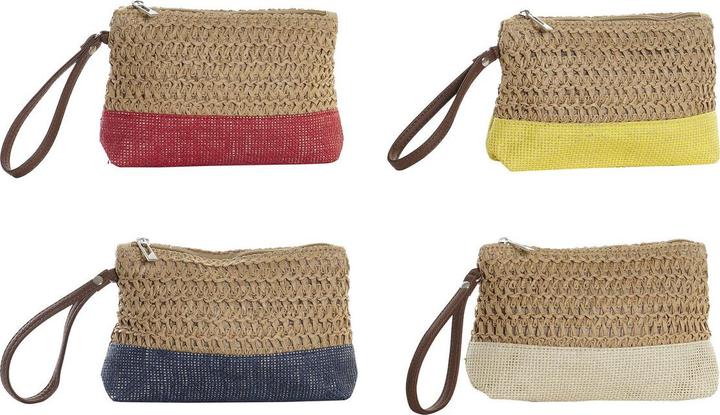 Image du produit DKD Home Decor Kulturbeutel Faser Gelb Blau Weiss Rot Beige 20 x 5 x 15 cm (4 Stücke)