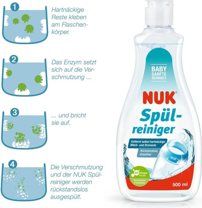 Immagine prodotto NUK Detergente per risciacquo 500ml per la pulizia di biberon e tettarelle (500 ml)