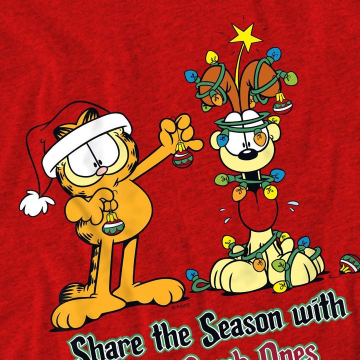 Actual product image Garfield Unisex Adult Share The Season T-Shirt (S)