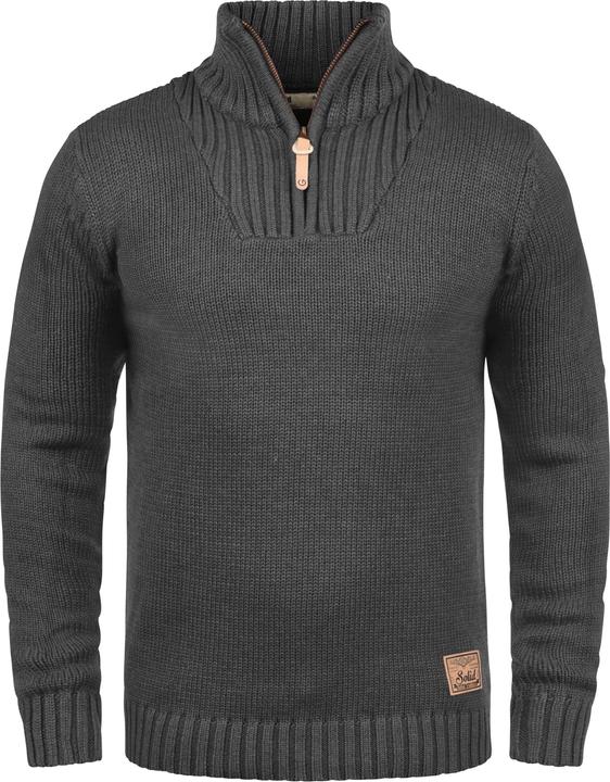 Image du produit Solid Petro Pull En Grosse Maille À Col Camionneur Pull-Over Pour Homme Avec Col Droit Avec Fermetur (M)