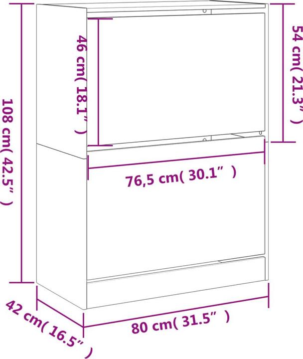 Image du produit VidaXL Jennica (80 x 42 x 108 cm)