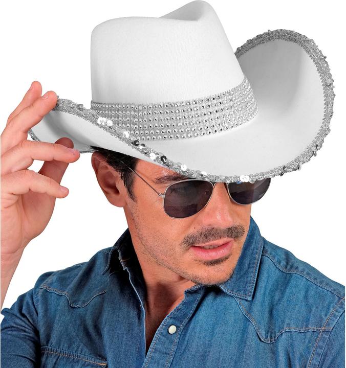 Immagine prodotto Widmann Cappello da cowboy bianco con decorazione di strass