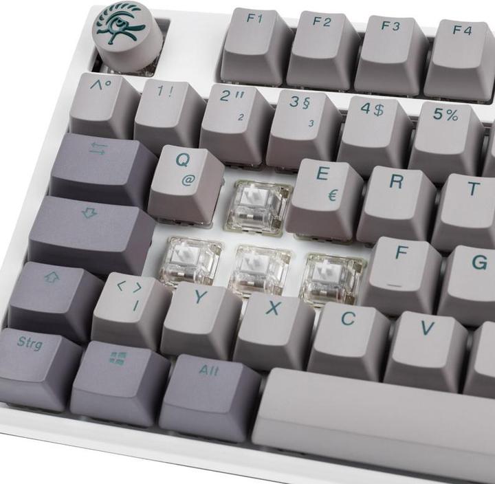 Actual product image Ducky One 3 Mist Grey Gaming Keyboard, RGB LED - MX-Ergo-Clear (US, Cable)