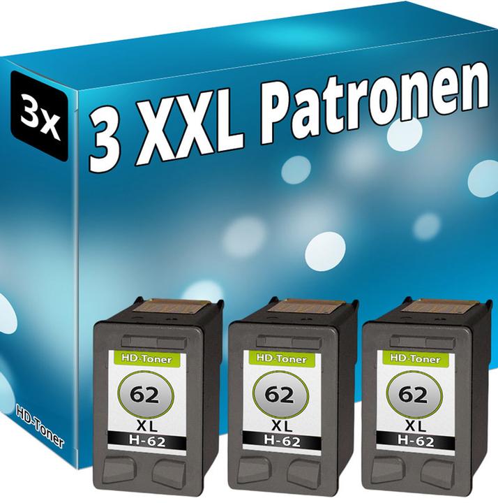 Actual product image Druckfuxx 3x TINTE PATRONEN für HP 62-XL ENVY 5540 5541 5542 5543 5544 5545 5546
