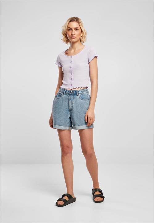 Produktbild Urban Classics Ladies Cropped Button Up Rib Tee (M)