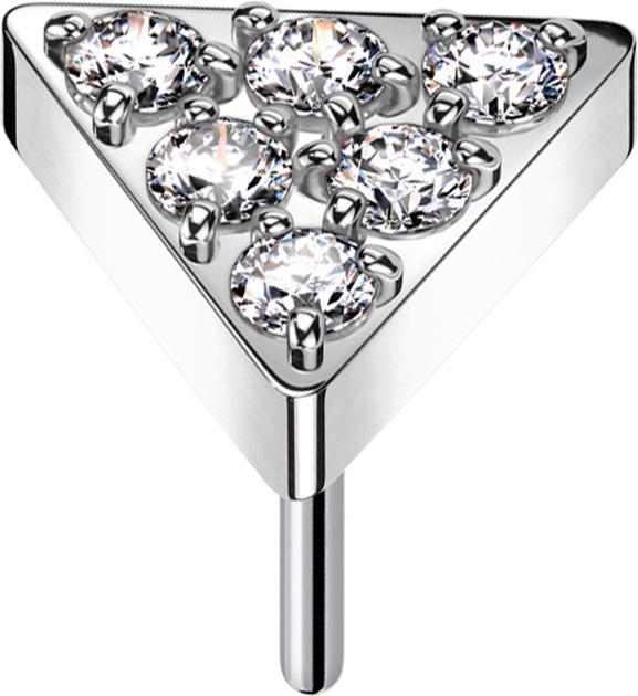 Immagine prodotto Star Piercing Triangolo Threadless argento cristalli argento (senza ottone, Titanio G23)