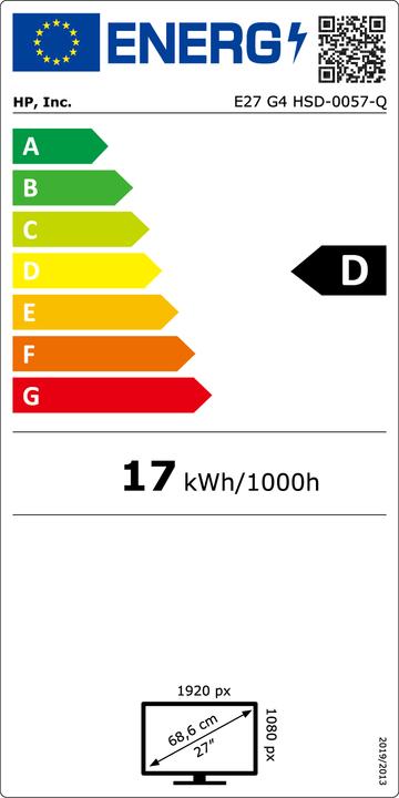 Energy Label HP E27 G4 (1920 x 1080 pixels, 27")