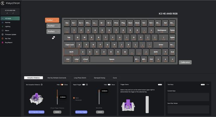 Actual product image Keychron K2 HE (US, Cable, Wireless)