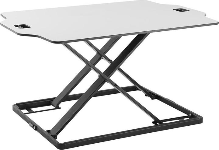 Image du produit Ergo Office Convertisseur de bureau ultra-mince, pour travailler assis ou debout, blanc, avec gaz