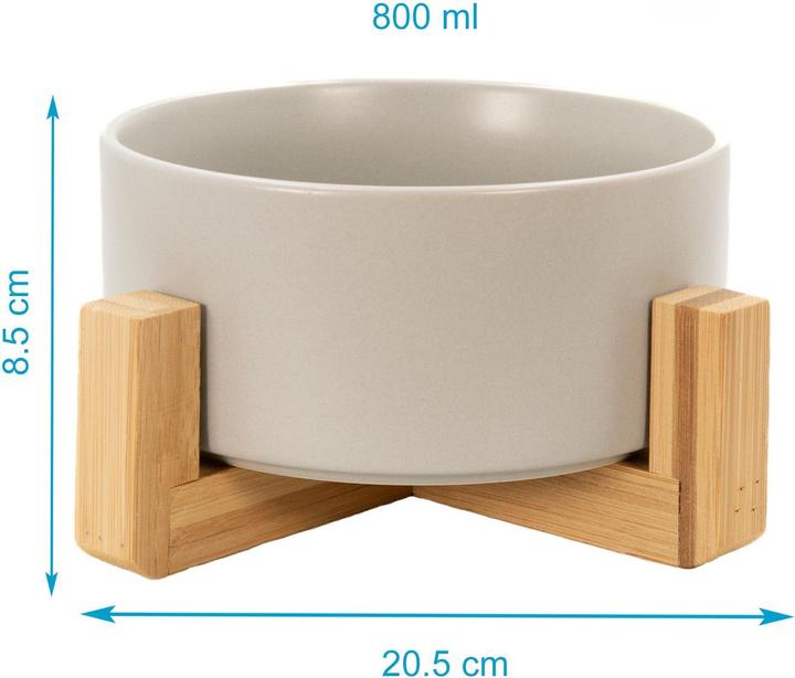Produktbild Intirilife Futternapf mit Gestell und Bambushalter (0.80 l)