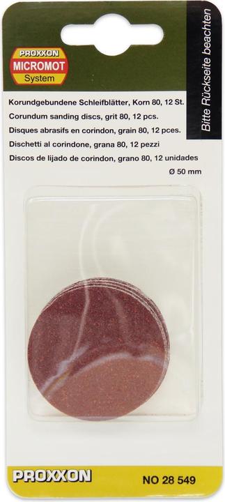Image du produit Proxxon Feuilles abrasives collées au corindon (80)