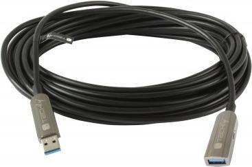 Produktbild Techly USB3.0 AOC Glasfaser-Hybridkabel 10m Schwarz Unterstuetzt max.Bandbreite bis zu 5 Gbit Durchm (10 m, USB 3.2 Gen 1)