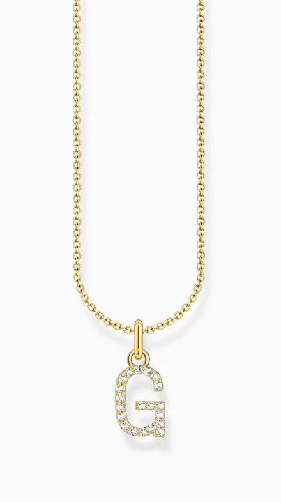 Immagine prodotto Thomas Sabo Catena placcata oro con ciondolo a forma di lettera G (Argento 925, Doratura in oro giallo 750, 38 - 45 cm)