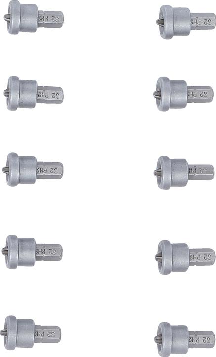 Produktbild BGS Bit-Satz mit Tiefenstopp für Gipskartonplatten 6,3 mm (1/4") Kreuzschlitz PH2 10-tlg. (6,3 mm)