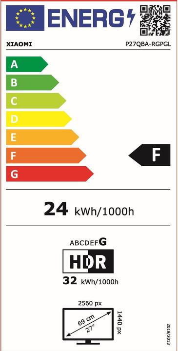 Energie-Label Xiaomi G Pro 27i (2560 x 1440 Pixel, 27")