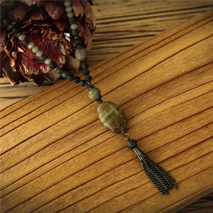 Actual product image Andreani Necklace with pendant made from genuine African jade (Stones)