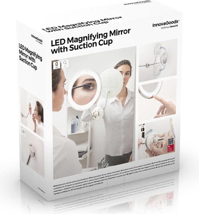 Immagine prodotto InnovaGoods Specchio per il trucco con ingrandimento e LED (Ø 20 cm)