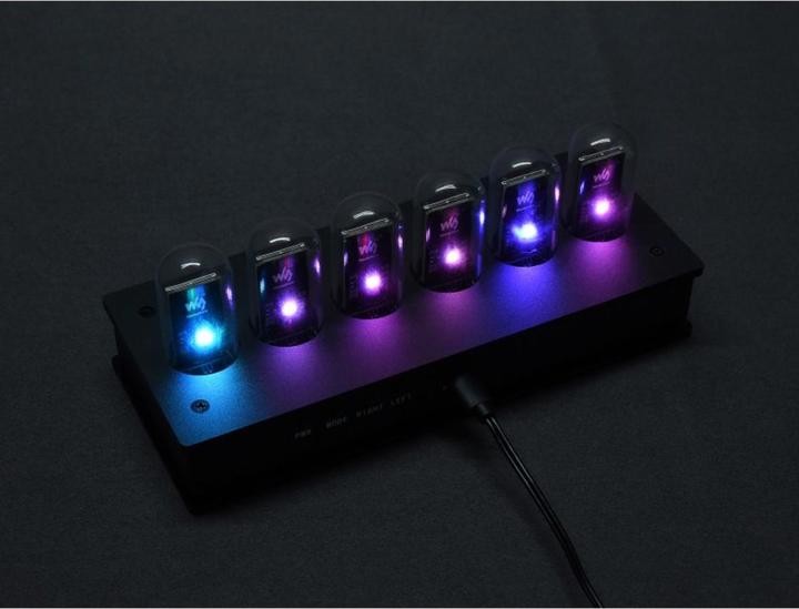Actual product image WaveShare Raspberry Pico Nixie Tube Clock RGB