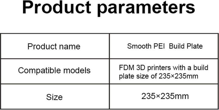 Image du produit Creality Plateforme d'impression K1 Plaque de construction fine en PEI (Lit d'impression)