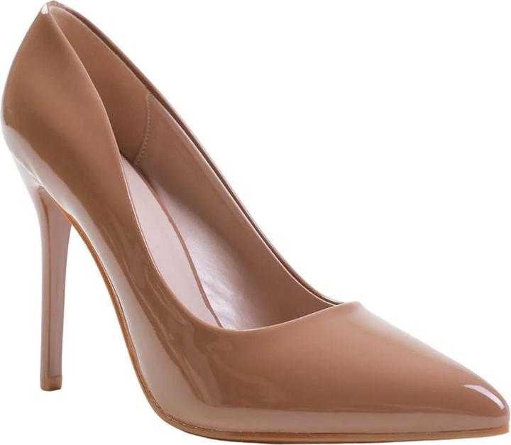 Actual product image Where's That From Womens/Ladies Kyra Patent Faux Leather High Stiletto Heel Pumps (38)
