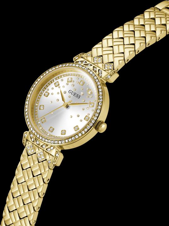 Image du produit Guess P GLD BRCT / SUN SLV GLITZ DL / P GLD BRCT W/ CRYS Montre-bracelet (Montre avec pierre précieuse, 32 mm)