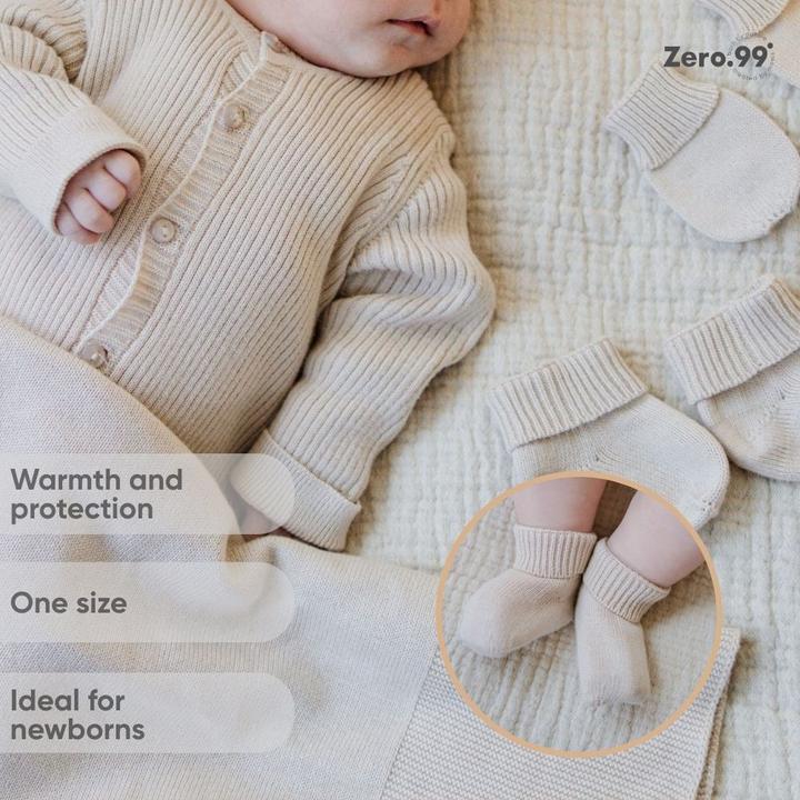 Actual product image Zero.99 Baby Set 3-in-1 Knitted: Hat, Mittens & Booties (50, 56, 62)