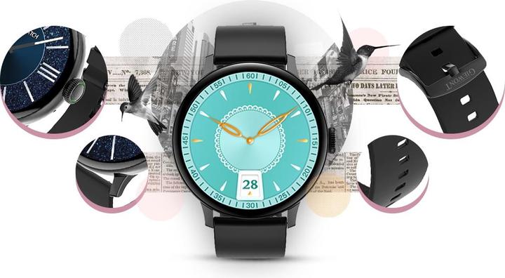Image du produit Giewont Montre intelligente pour femme GW330-3 Bracelet en silicone noir-noir + Bracelet noir