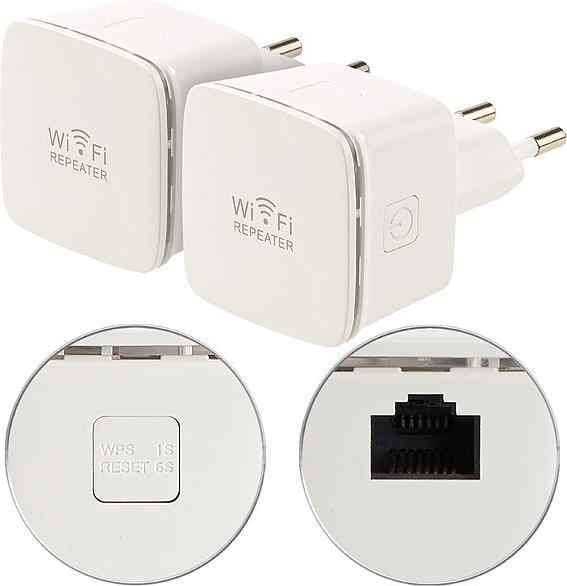 Produktbild 7links 2er-Set Mini-WLAN-Repeater mit Access-Point & WPS-Knopf