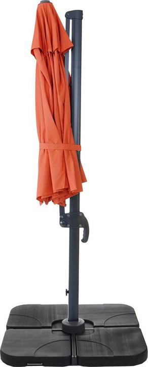 Actual product image Swisshandel24 Gastronomy traffic light umbrella, parasol, round Ø 3m polyester aluminium/steel 23kg, terracotta (3 m)