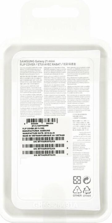 Produktbild Samsung Flip Case EF-FJ105PF für Galaxy J1 (Samsung Galaxy J1)