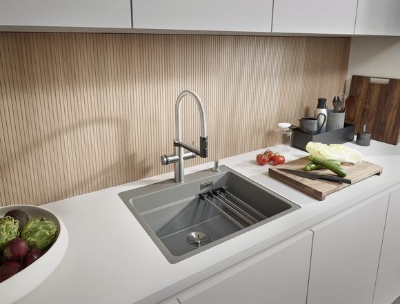 Immagine prodotto Blanco ETAGON 6-F | SILGRANIT bianco | tipo di installazione: a incasso | con telecomando di scarico, con (59.10 cm, 50.10 cm)