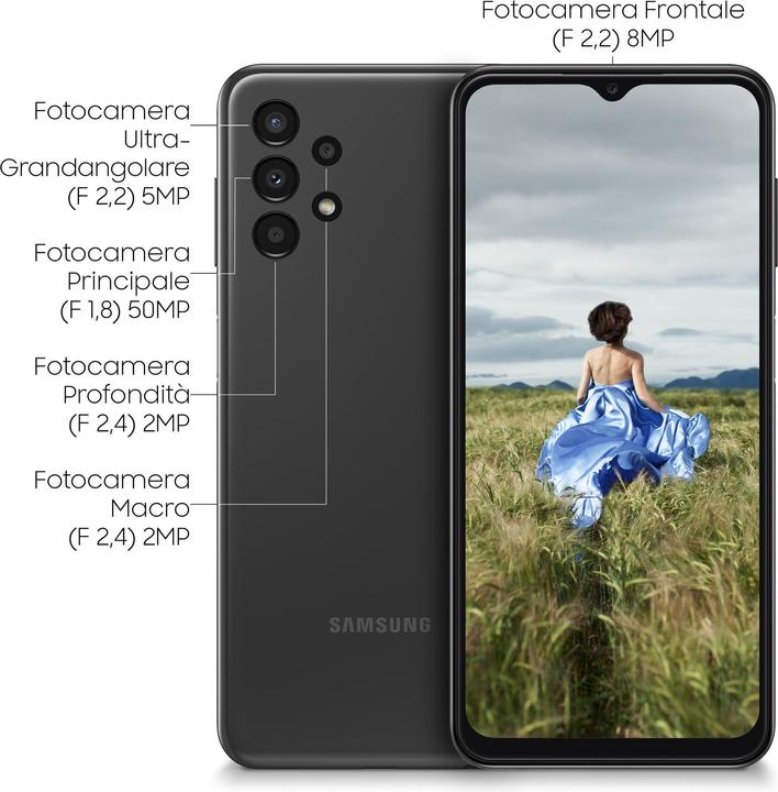 Actual product image Samsung Galaxy A13 (128 GB, Black, 6.60", Dual SIM, 50 Mpx, 4G)