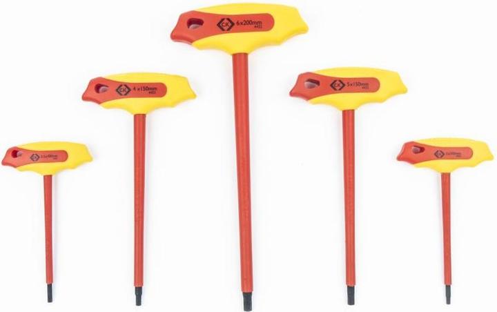 Produktbild C.K Magma Sechskantschlüssel Set Sechskantstiftschlüsselsatz mit T Griff, VDE, 5 teilig