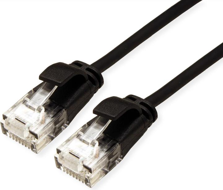 Roline UTP DataCenter Patchkabel Kat.6A, LSOH, slim, schwarz, 3 m (U/UTP, CAT6a, 3 m)