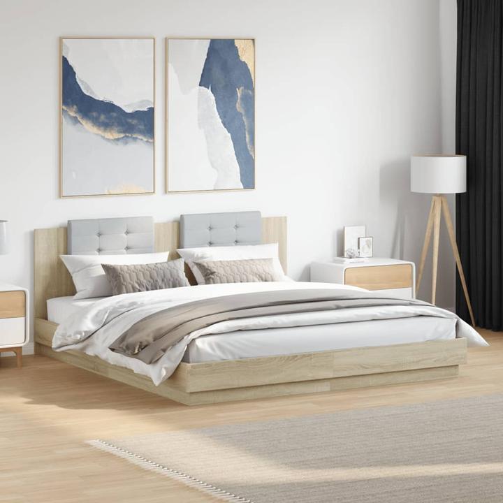 Immagine prodotto VidaXL Giroletto con testiera in rovere Sonoma (200 x 200 cm)