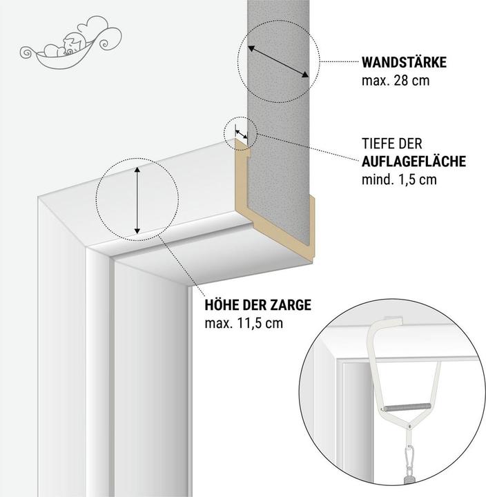 Actual product image Schmusewolke Door clamp with motor and organic spring cradle