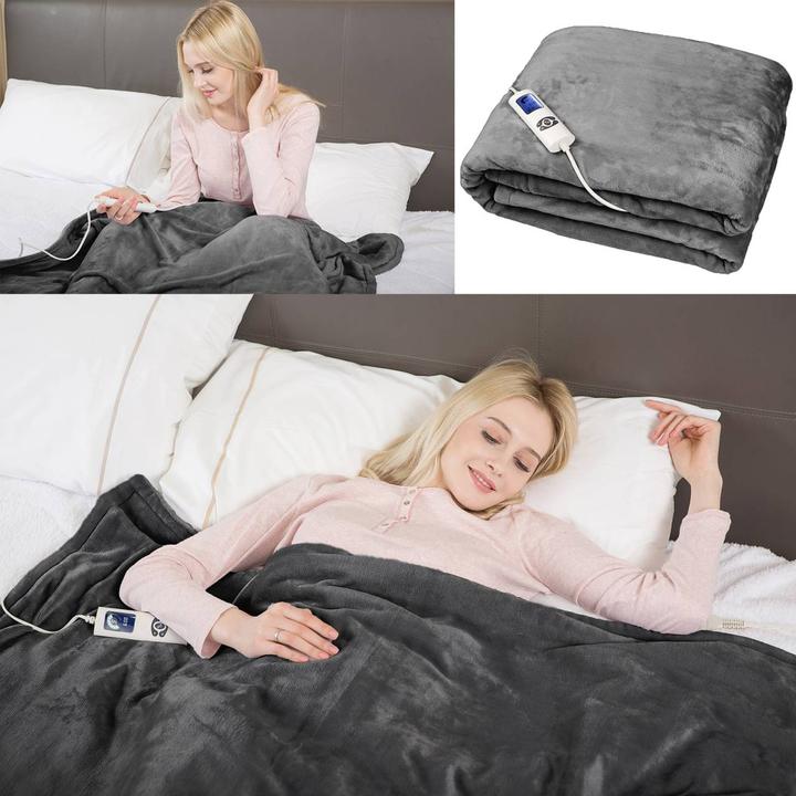 Image du produit Grafner Couverture chauffante Flannel Fleece 180 x 130 cm rouge WD10965 (200 x 180 cm)