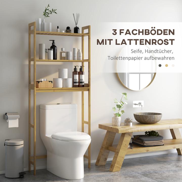 Image du produit Kleankin Étagère de salle de bain à 3 niveaux (68 x 20 x 165 cm)