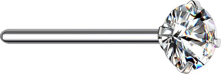 Image du produit Star Piercing Clou de nez pliant argent cristal rond serti d'argent (sans laiton, Titane G23)