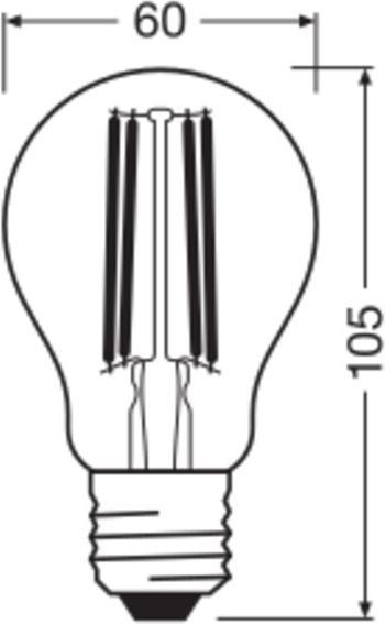 Image du produit Osram LED LAMPS ENERGY CLASS A ENERGY EFFICIENCY FILAMENT CLASSIC A 3.8W 840 Clear E27 (E27, 3.80 W, 806 lm, 6 x, A)