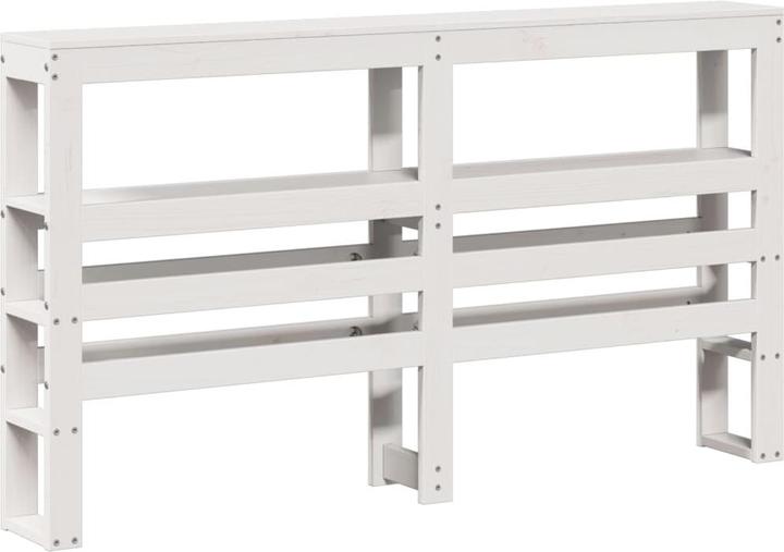 Productafbeelding VidaXL Hoofdbord Bed met planken Wit 135cm massief grenen hout