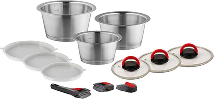 Produktbild Kuppels QUICK CLACK PRO Topfset 12-teilig silber, silber