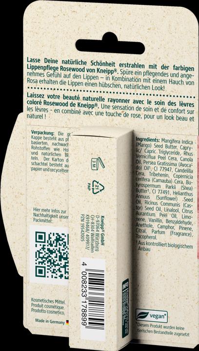 Produktbild Kneipp Farbige Lippenpflege Rosewood (Pflegestift)