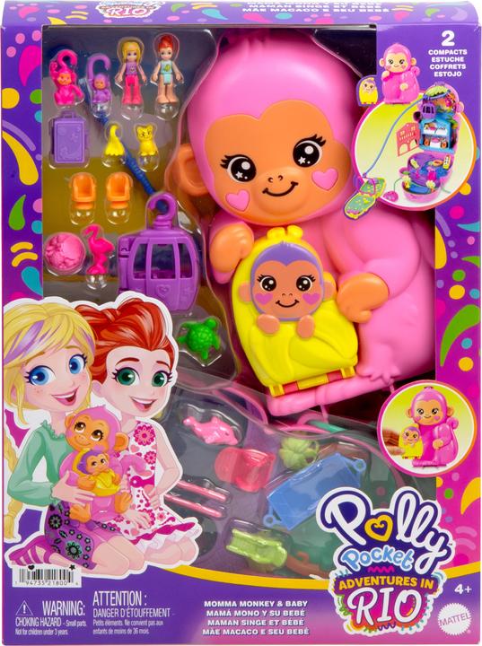 Actual product image Polly Pocket Play set monkey mum and baby