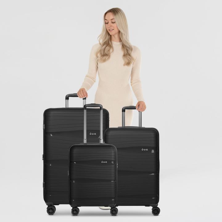 Produktbild D&N Travel Line 4300-Plus 4 Rollen Kofferset 3-teilig mit Dehnfalte (1910 l, XL (ab 115l))