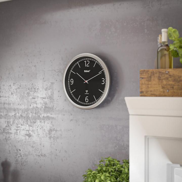 Image du produit Mebus 19813 Horloge murale radiocommandée noir/argent