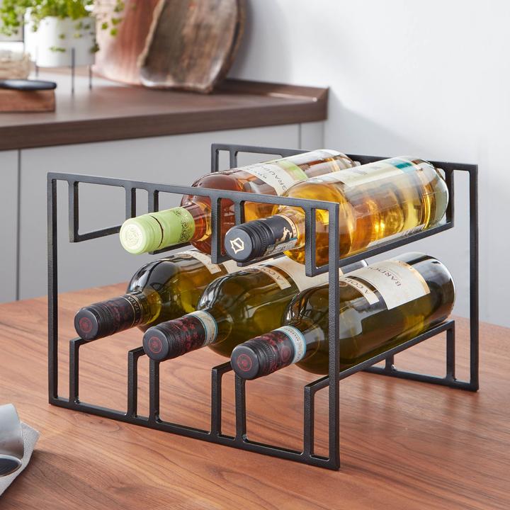 Image du produit FineBuy Porte-bouteilles de vin FB82257 Métal Noir