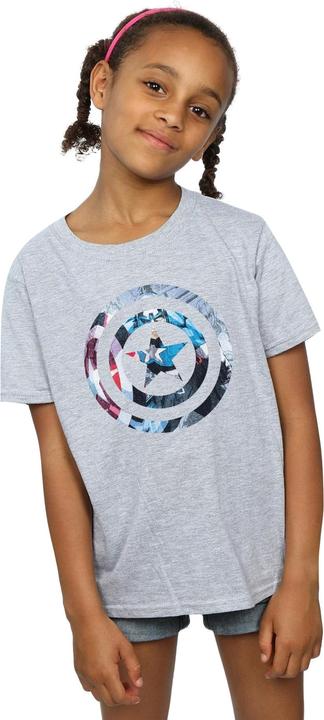 Immagine prodotto Avengers Captain America Montage Symbol Maglietta Ragazze (152, 158)