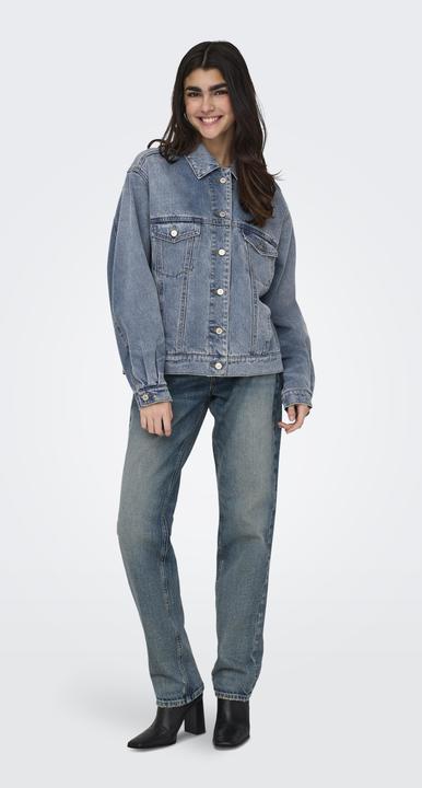 Produktbild Only Fly-Away Kragen Ärmelbündchen mit Knopf Jacke Jeansjacke (XL)